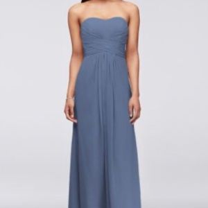 Davids Bridal Womens Sweetheart Neck Strapless Chiffon Bridesmaid Dress Size 10